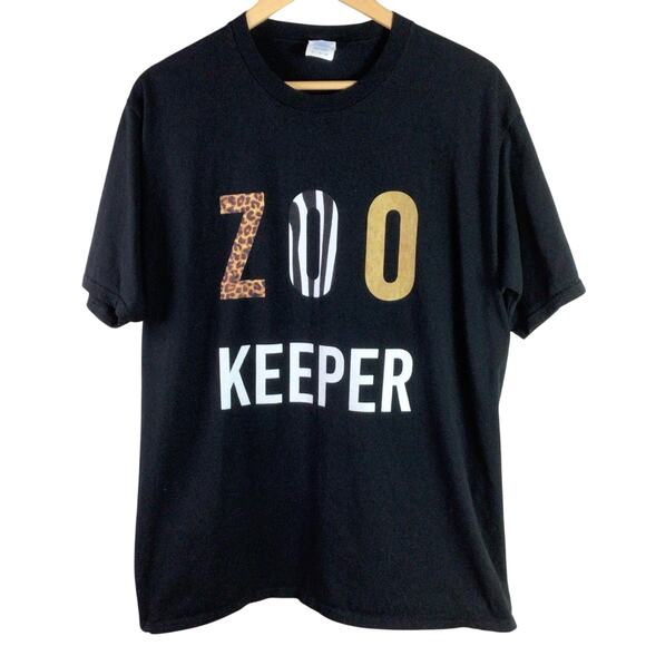 Zoo Keeper T Shirt classroom teacher animals zebra Black XL - Picture 1 of 5